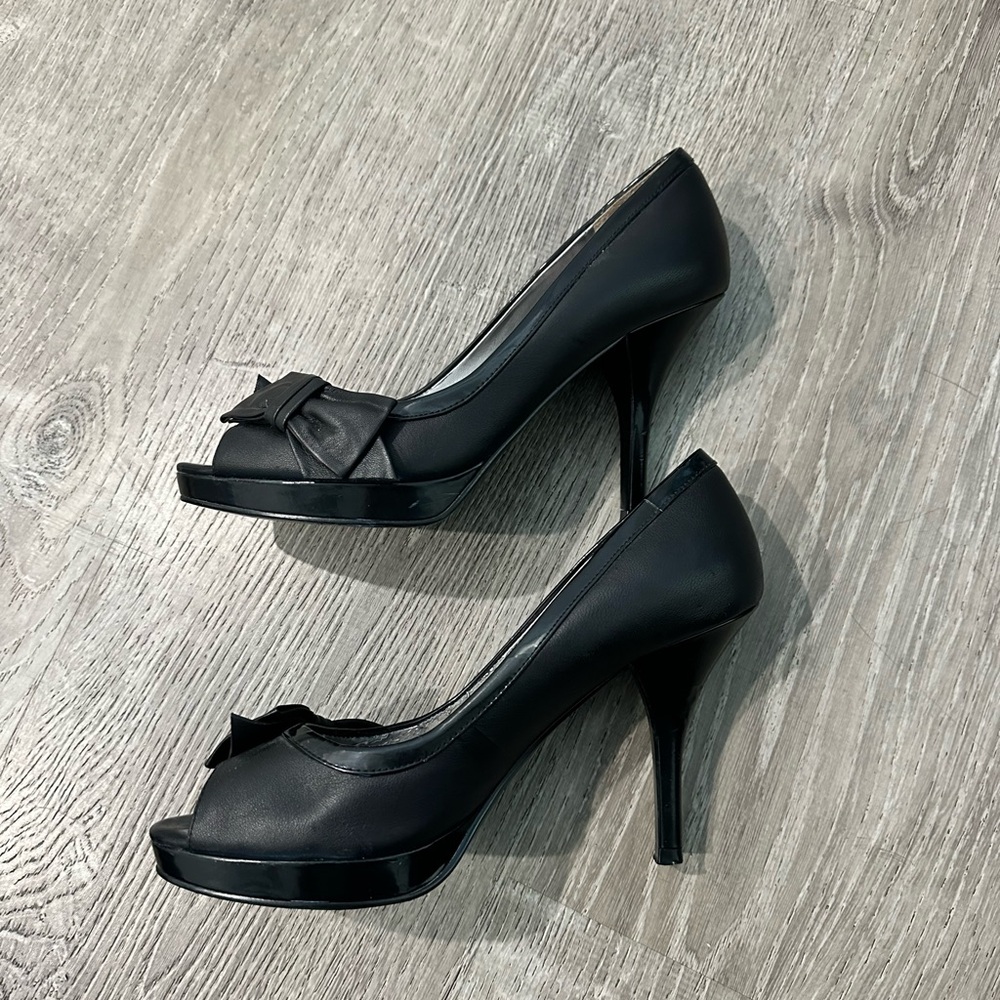 Elegant Black Peep-Toe Heels